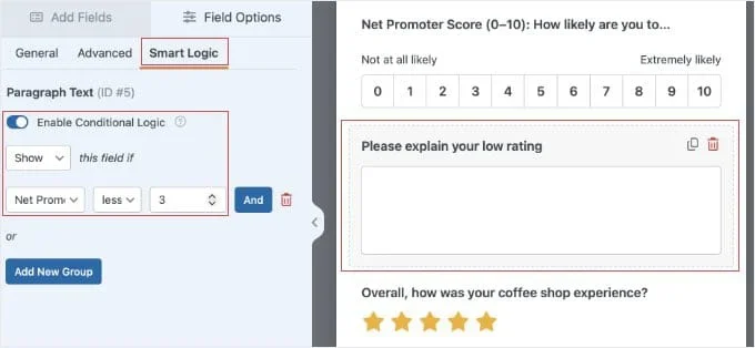 Enabling Conditional Logic for a WPForms Survey Field