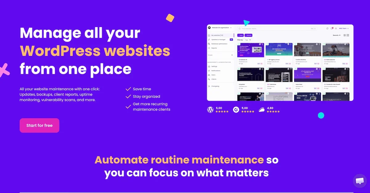 The Modular DS home page.
