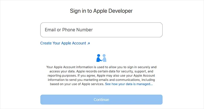 Create Apple Developer account