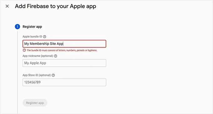 Add iOS and Android apps in Firebase Console