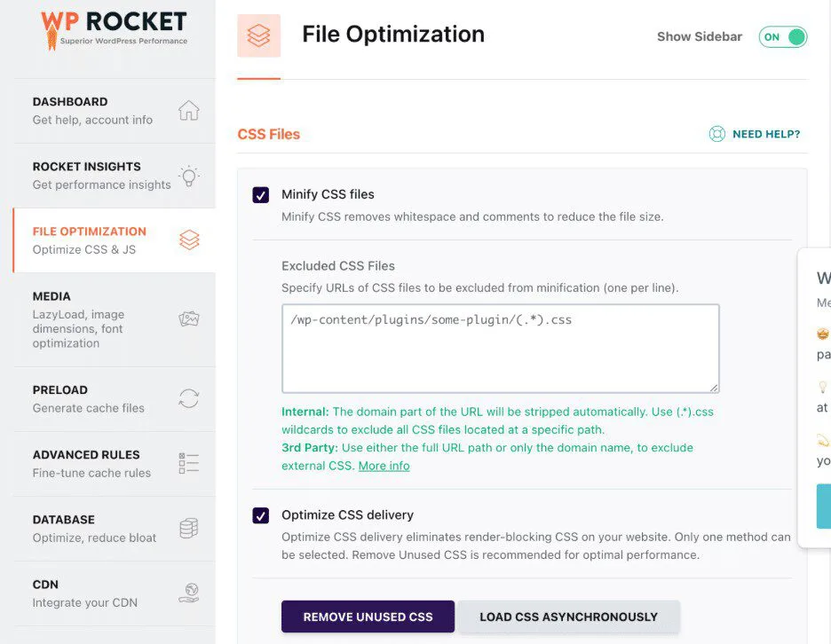 Example of code optimization by WP Rocket – Source: WP Rocket