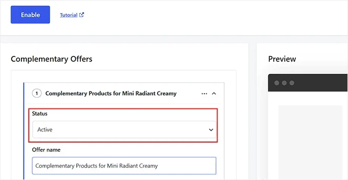 Enable the module and activate the campaign