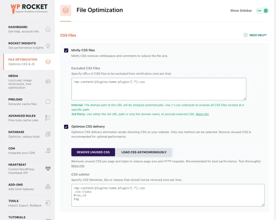 JS/CSS optimization with WP Rocket – Source: WP Rocket