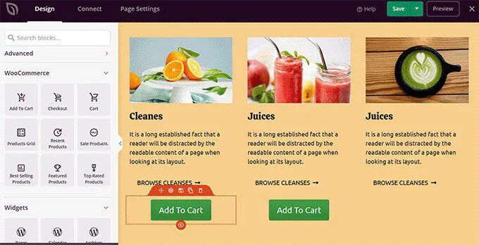 Use SeedProd to create WooCommerce sales funnel page