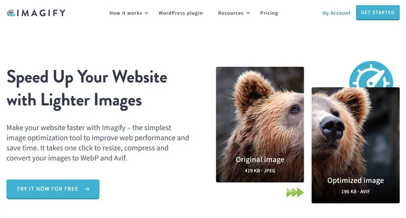 imagify wordpress plugin to improve core web vitals