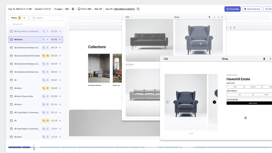 Watch real user journeys to quickly spot errors/bugs - Source: Hotjar