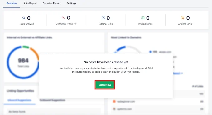 Scanning content for orphaned pages