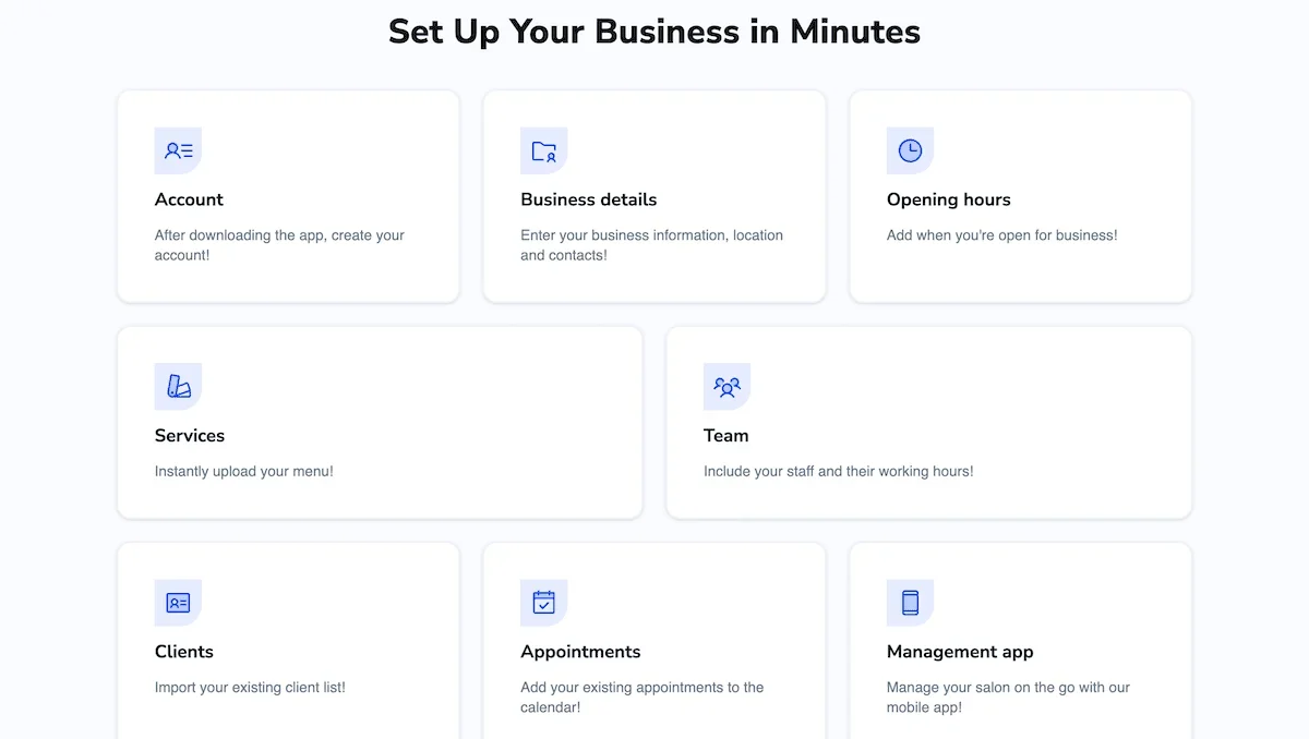 The primary Account Setup screen within TimeTailor's documentation.