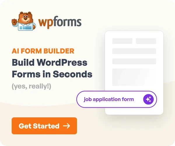 WPForms advertisement