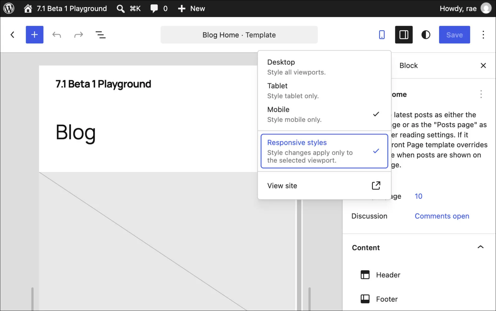 WordPress 7.1 Beta 1 Ships With Responsive Styling, Media Overhaul, and Persistent Toolbar