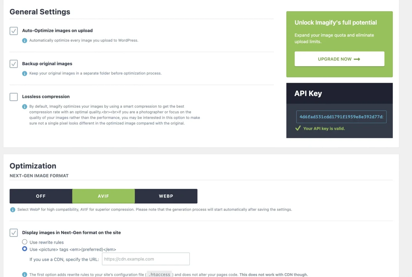 Bulk compression and next-gen image conversion - Source: Imagify