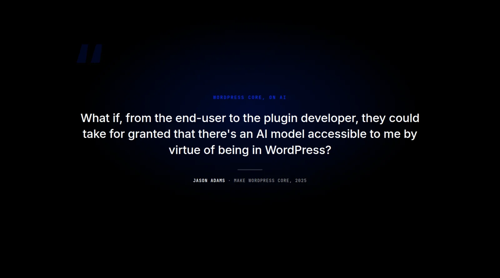 Jason Adams' Vision for AI inside WordPress