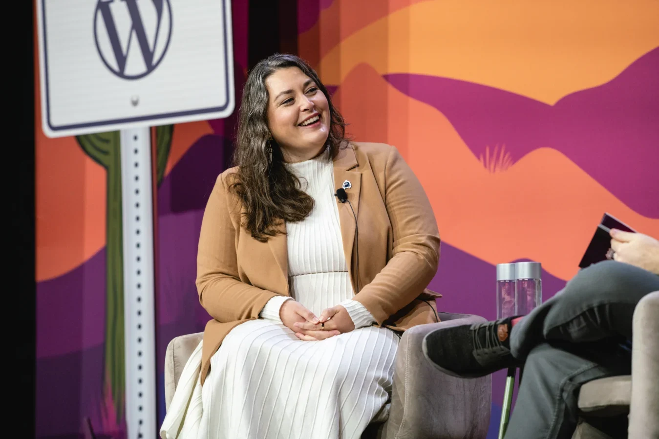 Amanda Ventura speaking on stage
