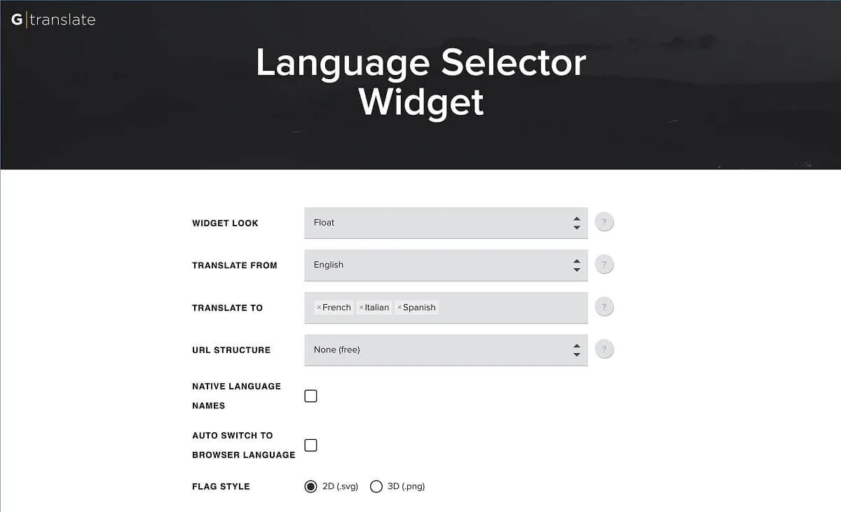 GTranslate's Website Translator Widget