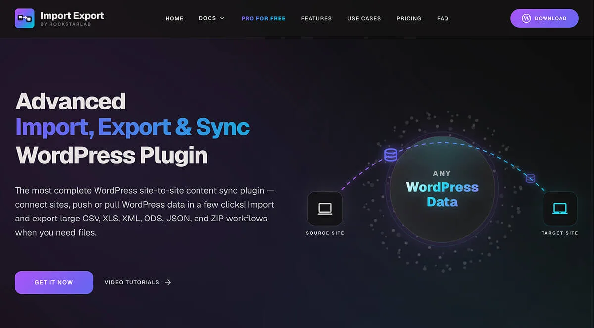 Import Export 支持 WordPress 站点同步与迁移