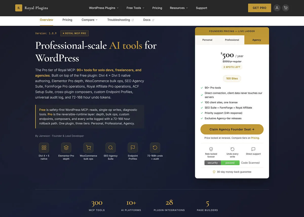 Royal MCP Pro 开放 WordPress MCP 服务器创始会员价