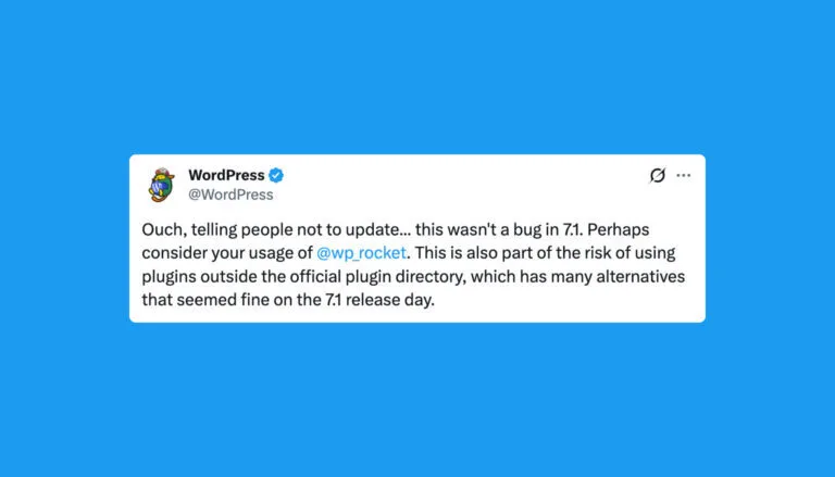 WordPress X Account Draws Backlash After Calling Out WP Rocket Over 7.1 Fatal Errors