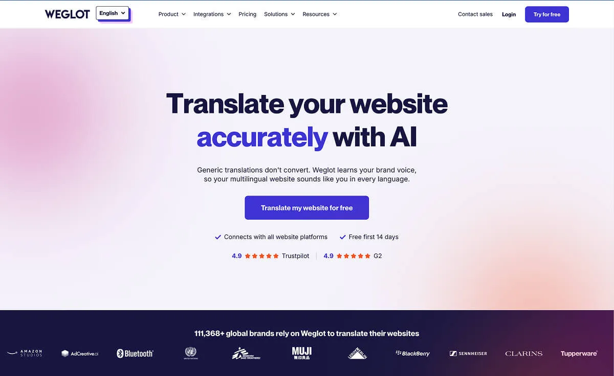 Weglot's website.